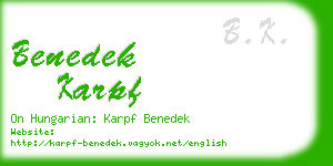 benedek karpf business card